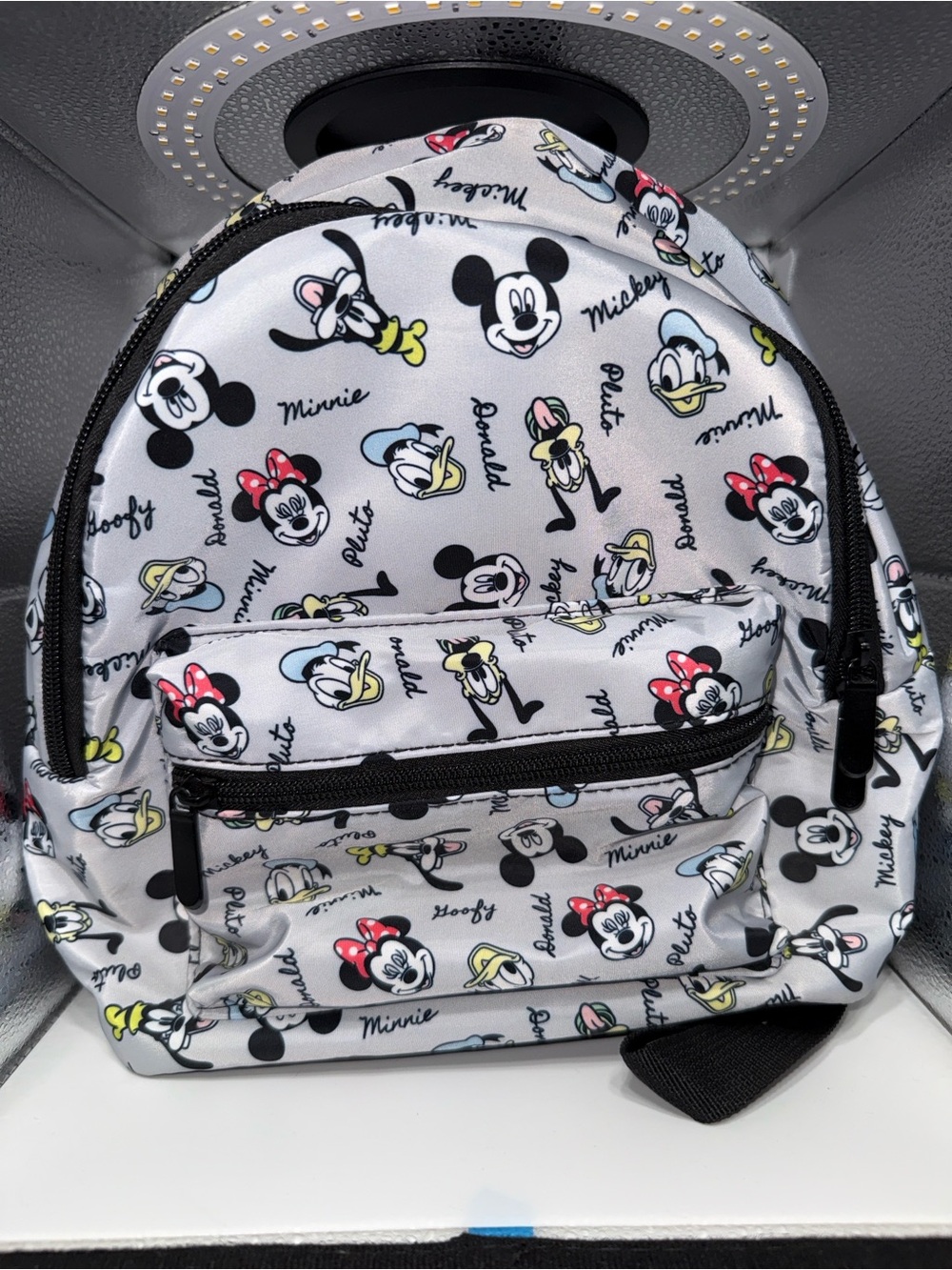 NWT Disney Bioworld Gray Mickey & Friends Mini Backpack